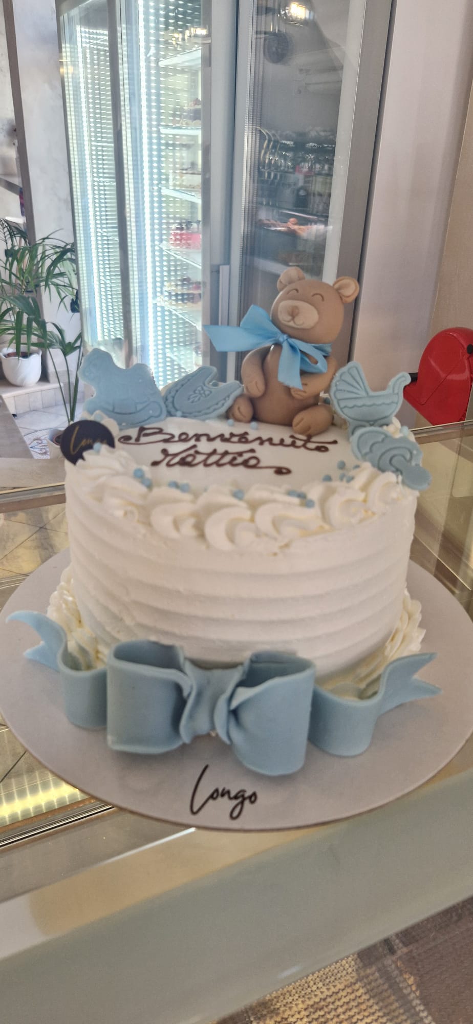 Torta battesimo con orsetto